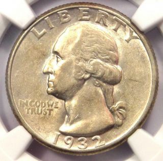 1932 - D Washington Quarter 25c - Certified Ngc Au53 - Rare Key Date Coin