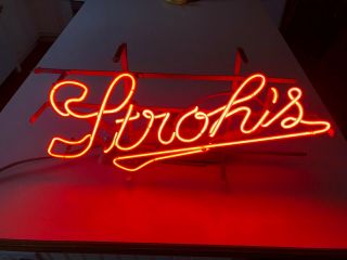 Vintage Strohs Beer Neon Light Sign