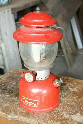 Vintage/Antique Coleman Gas Lantern,  Model 200A Red,  Sunshine Night,  Wichita, 2