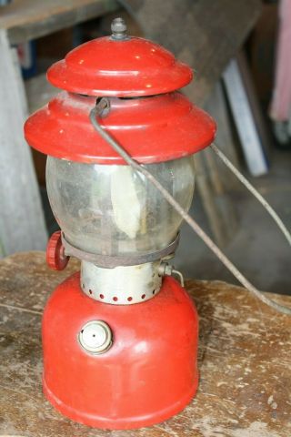 Vintage/Antique Coleman Gas Lantern,  Model 200A Red,  Sunshine Night,  Wichita, 3