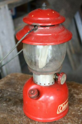 Vintage/Antique Coleman Gas Lantern,  Model 200A Red,  Sunshine Night,  Wichita, 6