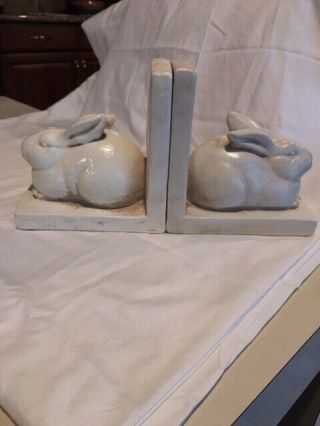 Rare And Discontinued Vintage Arthur Court Baby Bunny Bookends Signed And Dated