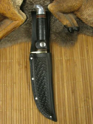 Vintage Western (OFFICAL BOY SCOUT) est.  1960’s CAMP/ HUNTING KNIFE with /Sheath 2