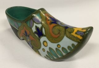 Vintage Royal Zuid Gouda Pottery Clog Holland Signed on base by Artist 3