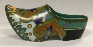 Vintage Royal Zuid Gouda Pottery Clog Holland Signed on base by Artist 5