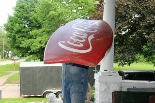 Large Vintage c.  1960 Coca Cola Fishtail Soda Pop Gas Station 60 