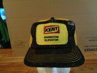 Vintage K - Products Kent Feeds Patch Black Denim Mesh Snapback Trucker Hat Usa.