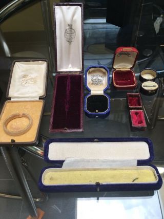 Antique Jewellery Display & Ring Boxes X7 Vintage