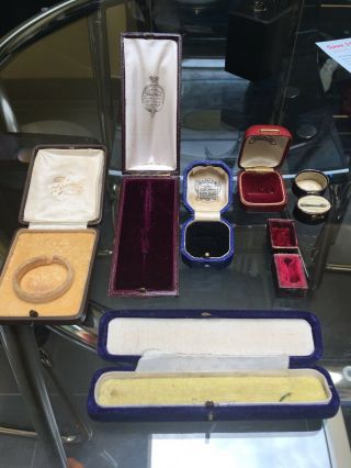 Antique Jewellery Display & Ring Boxes X7 Vintage 4