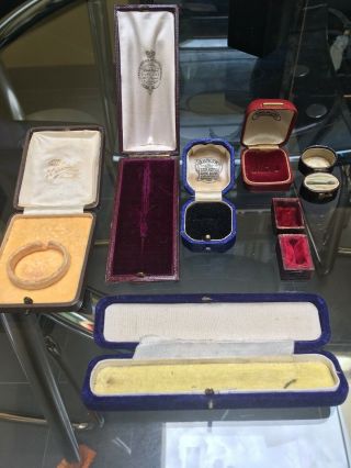 Antique Jewellery Display & Ring Boxes X7 Vintage 5