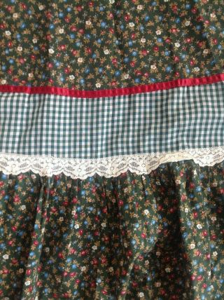 Vintage hippie Gunne sax dress floral peasant prairie dress - L bohemian corset 3