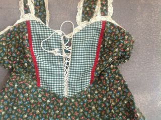Vintage hippie Gunne sax dress floral peasant prairie dress - L bohemian corset 4