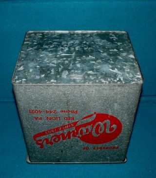 Vintage : WARNER ' S DAIRY : Red Lion,  PA galvanized COOLER BOX @ Milk Man PORCH 7