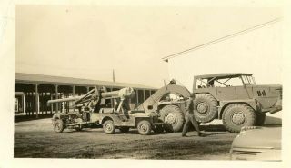 Org Wwii Photo: Massive American Truck Towing Giant Artillery Gun