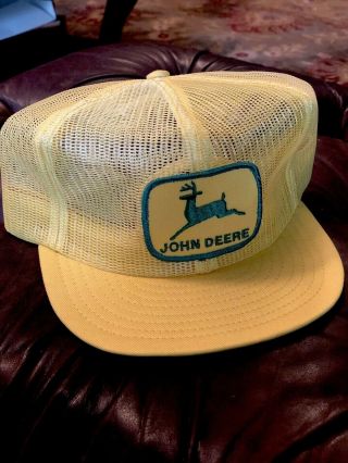 Vintage John Deere Louisville Mfg Usa All Mesh Snapback Trucker Hat Cap