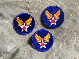 3 Ww2 Usaaf Embroidered Wool Hap Arnold Patch