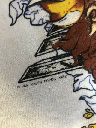 Vintage 1982 Van Halen Concert Tour Tee 80’s Rock T Shirt Size Large 2