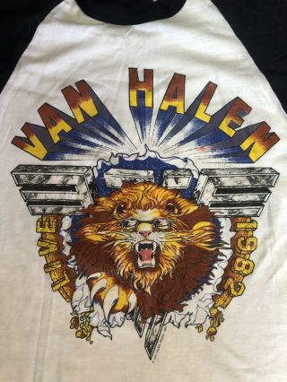 Vintage 1982 Van Halen Concert Tour Tee 80’s Rock T Shirt Size Large 3