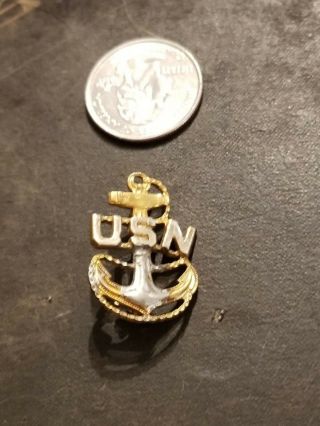 Wwii Us Navy Chief Petty Officer Pin Marked Sterling