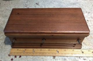 Vintage Wooden Coffin Casket Cigarette Dispenser Music Box Chopin Death March