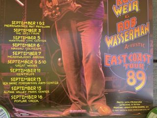Vtg 1989 JERRY GARCIA BAND East Coast Tour POSTER Randy Tuten 4