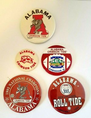 5 - Vintage University Of Alabama Crimson Tide Football Pin - Back Buttons