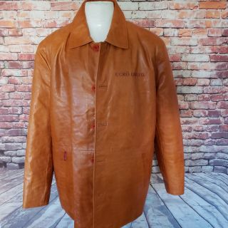 Marc Ecko Vintage Rare Leather Buttoned Down Jacket Size Xl Shkaf