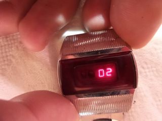 vintage Pulsar Elektronika 1 First Russian USSR Digital Red LED Wrist Watch 8479 3