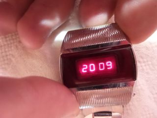 vintage Pulsar Elektronika 1 First Russian USSR Digital Red LED Wrist Watch 8479 7