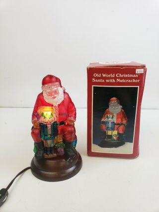 Old World Christmas Santa With Nutcracker Light Vintage