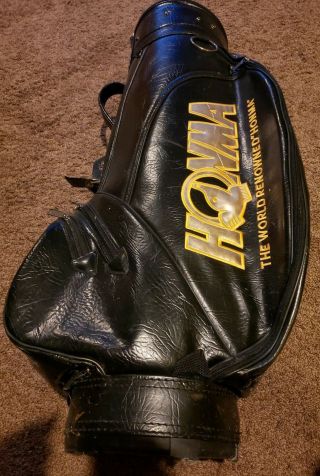 Ultra Rare Vintage Old Honma Black Golfbag Golf Cart Bag w/ Honma Stitched 5