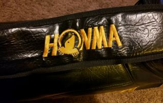 Ultra Rare Vintage Old Honma Black Golfbag Golf Cart Bag w/ Honma Stitched 8
