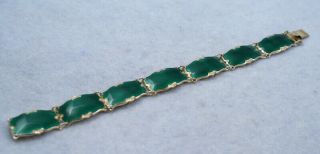 Norwegian vintage enamel bracelet from Ivar T.  Holt 925 S deep green 4