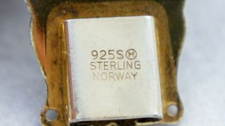 Norwegian vintage enamel bracelet from Ivar T.  Holt 925 S deep green 5