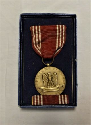 Ww2 World War 2 Army Good Conduct Medal Us Military Award With Uniform Ribbon