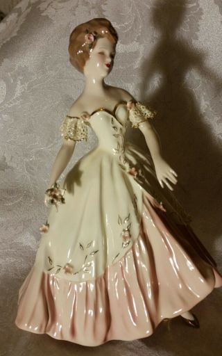 Extremely Rare Florence Ceramics Figurine Carol in Pink 12