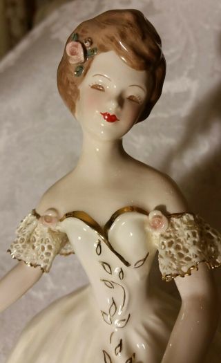 Extremely Rare Florence Ceramics Figurine Carol in Pink 2