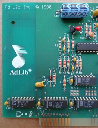 RARE 8 - bit AdLib music synthesizer card PC ISA OPL2 sound Yamaha YM3812,  1990 2