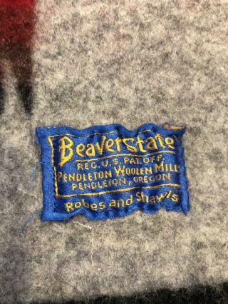 Vtg Pendleton Beaver State Chief Joseph Wool Camp Blanket 45x71” Native USA Made 3