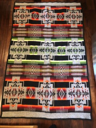 Vtg Pendleton Beaver State Chief Joseph Wool Camp Blanket 45x71” Native USA Made 5