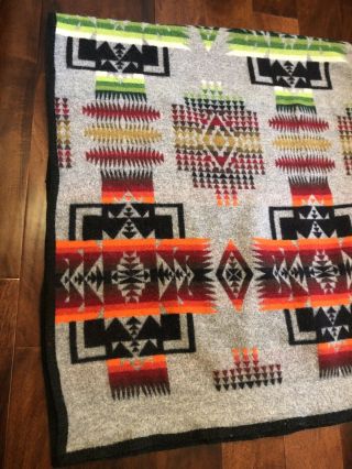 Vtg Pendleton Beaver State Chief Joseph Wool Camp Blanket 45x71” Native USA Made 6