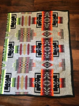 Vtg Pendleton Beaver State Chief Joseph Wool Camp Blanket 45x71” Native USA Made 7