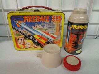 Vintage 1964 Fireball Xl5 Metal Lunchbox Complete W/ Thermos