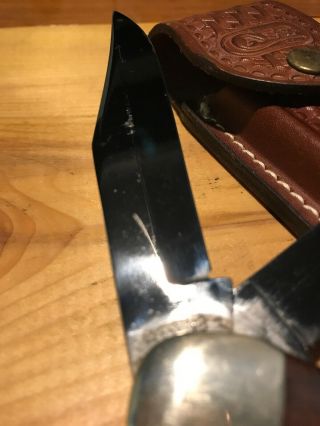 Vintage Case XX Wood Jumbo Folding Hunter Knife 6265 SAB W/ Basketweave Sheath 6