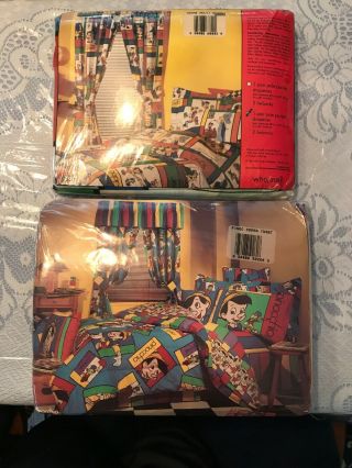 VINTAGE Walt Disney Pinocchio Complete Twin Sheet Set and Window Fashion Set 2