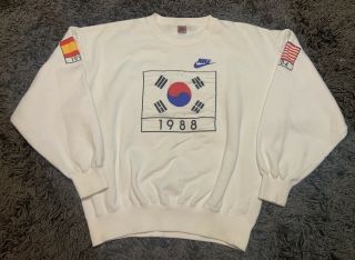 Vintage Nike 80’s 1988 Seoul Korea Olympic Sweatshirt Grey Tag Lg/xl Jordan