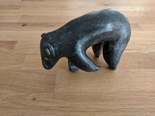 Vintage Inuit Stone Bear Sculpture Carving Canada