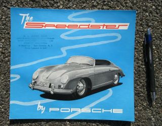 The Speedster By Porsche Large Vintage Brochure Model 356 540 Circa 1954