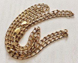 Good Vintage Full Hallmarked 9 Carat Gold 24 Inch 9ct Necklace Chain