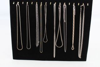 10 X Vintage.  925 Sterling Silver Chain Necklaces Inc.  Gold Plated,  Curb (148g)